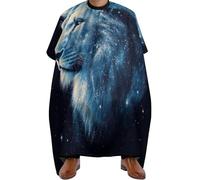 Cape de Barbier Art trippant du lion de l'espace, roi des animaux, Pliable Tablier de Coiffure Réglable Cape de Cheveux pour Adultes Coiffeurs 140X168cm