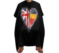 Cape De Barbier British And German Flag Heart Cape De Coupe De Cheveux Professionnelle Robe De Coiffure Ajustable Cape De Coiffeur Pour Salon De Coiffure Accessoires De Salon Teinture 140x168cm