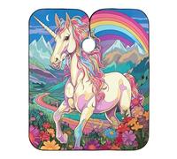 Cape De Barbier Cartoon Uni-Corn Flower Rainbow Cape De Coupe De Cheveux Antistatique Robe De Coiffure Ajustable Cape De Coiffeur Pour Teinture Accessoires De Salon 140x168cm