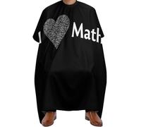 Cape de Barbier J'aime les mathématiques Coeur noir, Portable Tablier de Coiffure Unisexe Cape de Coupe pour Couper Salon 140X168cm