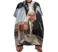 Cape De Barbier Moo Cow And Milk Cape De Coiffure Lavable Cape De Coupe De Cheveux Antistatique Cape De Coiffeur Pour Protection Du Vêtement Accessoires De Salon Salon De Coiffure 140x168cm