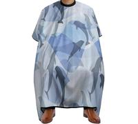 Cape De Barbier Motif De Poisson Dauphin Réglable Tablier De Coiffure Portable Cape De Coiffure Pour Coiffeurs Adolescents Hommes