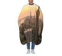 Cape de barbier professionnelle avec encolure réglable, grande taille, imprimé Empire State Building pour homme, femme et enfant