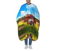 Cape de barbier professionnelle avec encolure réglable - Grande taille - Imprimé tracteur agricole - Pour homme, femme et enfant