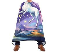 Cape De Barbier Rainbow Uni-Corn Cape De Coiffure Professionnelle Cape De Coiffeur Ajustable Robe De Coiffure Pour Salon De Coiffure Accessoires De Salon Teinture 140x168cm