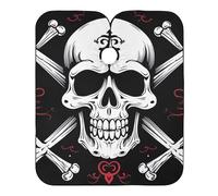 Cape De Barbier Skull And Cross Bones Cape De Coupe De Cheveux Professionnelle Robe De Coiffure Ajustable Cape De Coiffeur Pour Accessoires De Salon Protection Du Vêtement Teinture 140x168cm