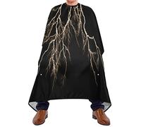 Cape De Barbier Thunder Light-Ning Black Robe De Coiffure Professionnelle Cape De Coiffure Antistatique Cape De Coupe De Cheveux Pour Teinture Accessoires De Salon 140x168cm