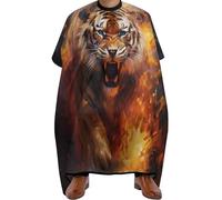 Cape De Barbier Tiger In Fire Cape De Coiffure Professionnelle Cape De Coiffeur Ajustable Robe De Coiffure Pour Salon De Coiffure Accessoires De Salon Teinture 140x168cm