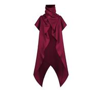 Cape de chevalier Templer - Costume d'Halloween pour homme - Robe de sorcier - Manteau avec col montant - Veste longue en tricot Renaissance - Style gothique, médiéval, capelet vintage - Pour fête
