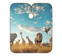 Cape De Cheveux Animaux D'Afrique Barber Cape De Salon Professionnel Avec Fermeture À Pression Coupe Cheveux, Pour Coiffure, Le Lavage Des Cheveux, Adultes, 140×168cm