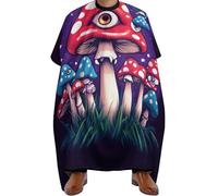 Cape de Cheveux Art magique trippant du champignon rouge, Imperméable Capes de Coiffeur Professionnelle Cape de Coiffure pour Coiffeurs Adolescents 140X168cm