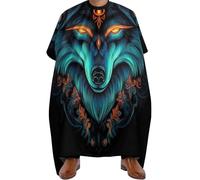 Cape de Cheveux Art trippant du renard bleu, Pliable Tablier de Coiffure nettoyage facile Cape de Barbier pour Couper Hommes 140X168cm