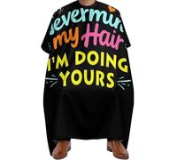 Cape de Cheveux Citation Ne fais pas attention à mes cheveux, je fais les tiens, Réglable Capes de Salon de Coiffure Pliable Cape de Coupe de Cheveux pour Couper Salon 140X168cm