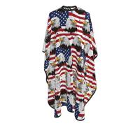 Cape De Coiffeur American Flag Bald Eagle Art Salon Cape De Cheveux Imperméable Capes De Coupe Pour Barbiers Protection Du Vêtement 140X168Cm