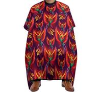 Cape De Coiffeur Art Abstrait D'Aile D'Oiseau De Feu Flamboyant Salon Capes De Coupe Imperméable Robe De Barbier Pour Protection Du Vêtement Barbiers 140X168Cm