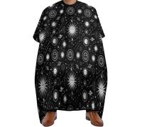 Cape De Coiffeur Art Des Constellations Du Soleil, De La Lune Et Des Étoiles Professionnelle Cape De Cheveux Antiadhésif Robe De Barbier Pour Protection Du Vêtement Unisexe 140X168Cm