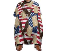 Cape De Coiffeur Art Du Drapeau Américain, Du Pygargue À Tête Blanche Et Du Livre Professionnelle Robe De Barbier Antiadhésif Capes De Coupe Pour Unisexe Coiffeurs 140X168Cm