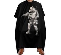 Cape De Coiffeur Bear With Guns Tablier De Coiffeur Imperméable Robe De Barbier Antistatique Capes De Coupe Pour Protection Du Vêtement Barbiers Unisexe 140X168Cm