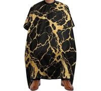 Cape De Coiffeur Black Marble Gold Texture Art Antiadhésif Cape De Cheveux Professionnelle Robe De Barbier Pour Barbiers Protection Du Vêtement Studio Et Maison 140X168Cm