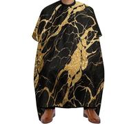 Cape De Coiffeur Black Marble Gold Texture Art Antiadhésif Capes De Coupe Professionnelle Robe De Barbier Pour Unisexe Studio Et Maison Protection Du Vêtement 140X168Cm