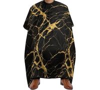 Cape De Coiffeur Black Marble Gold Texture Art Professionnelle Robe De Barbier Imperméable Capes De Coupe Pour Coiffeurs Protection Du Vêtement Studio Et Maison 140X168Cm