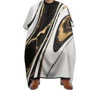 Cape De Coiffeur Black Marble Gold Texture Art Salon Capes De Coupe Imperméable Robe De Barbier Pour Unisexe Protection Du Vêtement Coiffeurs 140X168Cm
