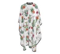 Cape De Coiffeur Boho Style Flowers Twigs White Florals Watercolor Cactus Salon Cape De Cheveux Professionnelle Tablier De Coiffeur Pour Coiffeurs Protection Du Vêtement 140X168Cm