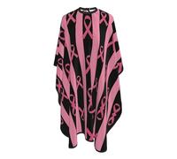 Cape De Coiffeur Breast Cancers Awareness Stripes Ribbon Black Salon Robe De Barbier Antistatique Capes De Coupe Pour Coiffeurs Barbiers 140X168Cm