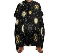 Cape De Coiffeur Cartes De Tarot Magie Bohème Vintage Soleil Lune Étoiles Salon Tablier De Coiffeur Professionnelle Cape De Cheveux Pour Protection Du Vêtement Barbiers 140X168Cm