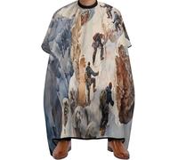 Cape De Coiffeur Climber Climbing The Snowy Mountains Professionnelle Robe De Barbier Imperméable Tablier De Coiffeur Pour Studio Et Maison Protection Du Vêtement Unisexe 140X168Cm