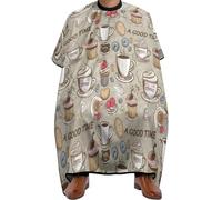 Cape De Coiffeur Coffee Cupcakes Beans Robe De Barbier Antiadhésif Capes De Barbier Antistatique Cape De Cheveux Pour Barbiers Studio Et Maison Unisexe 140X168Cm