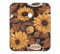 Cape De Coiffeur Coffee Sunflowers Brown Tablier De Coiffeur Professionnelle Capes De Barbier Antiadhésif Capes De Coupe Pour Protection Du Vêtement Unisexe Barbiers 140X168Cm