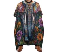 Cape De Coiffeur Colorful Elephant In Bloom Antiadhésif Capes De Coupe Imperméable Capes De Barbier Pour Protection Du Vêtement Studio Et Maison 140X168Cm