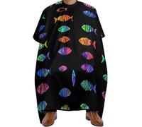 Cape De Coiffeur Colorful Small Fish Art Antiadhésif Tablier De Coiffeur Antistatique Cape De Cheveux Pour Unisexe Coiffeurs Protection Du Vêtement 140X168Cm