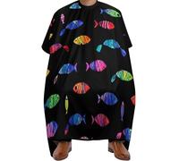 Cape De Coiffeur Colorful Small Fish Art Imperméable Capes De Coupe Antistatique Robe De Barbier Pour Protection Du Vêtement Studio Et Maison Coiffeurs 140X168Cm