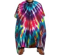 Cape De Coiffeur Colorful Tie Dye Art Antiadhésif Capes De Coupe Imperméable Robe De Barbier Pour Coiffeurs Protection Du Vêtement Studio Et Maison 140X168Cm