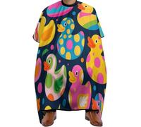 Cape De Coiffeur Cute Colorful Rubber Duck Art Imperméable Tablier De Coiffeur Antiadhésif Capes De Barbier Pour Protection Du Vêtement Unisexe Coiffeurs 140X168Cm