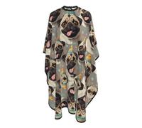 Cape De Coiffeur Cute Funny Pug Dog Art Imperméable Tablier De Coiffeur Salon Capes De Coupe Pour Protection Du Vêtement Coiffeurs 140X168Cm