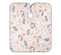 Cape De Coiffeur Cute Unicorns Rainbow Manes Capes De Barbier Salon Robe De Barbier Antiadhésif Tablier De Coiffeur Pour Unisexe Coiffeurs Protection Du Vêtement 140X168Cm