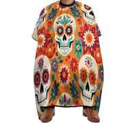 Cape De Coiffeur Day Of The Dead Mexican Skull Florals Art Salon Capes De Barbier Antistatique Capes De Coupe Pour Barbiers Studio Et Maison Protection Du Vêtement 140X168Cm