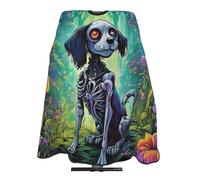 Cape De Coiffeur Dead Skull Dog Skeleton Bone Art Salon Robe De Barbier Antistatique Cape De Cheveux Pour Protection Du Vêtement Barbiers 140X168Cm