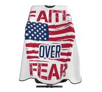 Cape De Coiffeur Faith Over Fear America Flag Antiadhésif Capes De Barbier Antistatique Capes De Coupe Pour Barbiers Protection Du Vêtement 140X168Cm