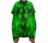 Cape De Coiffeur Feuilles De Cannabis Vertes Imperméable Cape De Cheveux Antistatique Capes De Coupe Pour Coiffeurs Protection Du Vêtement 140X168Cm