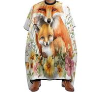 Cape De Coiffeur Fox And Kit In Flowers Professionnelle Tablier De Coiffeur Salon Capes De Coupe Pour Barbiers Protection Du Vêtement 140X168Cm