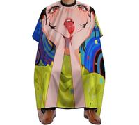Cape De Coiffeur Goth Gothic Weird Girl Tie Dye Art Professionnelle Robe De Barbier Salon Capes De Coupe Pour Studio Et Maison Coiffeurs 140X168Cm