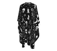 Cape De Coiffeur Gothic Trippy Moon Skull Dark Cat Black Witch Magic Board Salon Robe De Barbier Antistatique Tablier De Coiffeur Pour Barbiers Studio Et Maison 140X168Cm