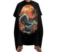 Cape De Coiffeur Hawaii Wave Palm Trees Florals Sunset Capes De Coupe Antiadhésif Cape De Cheveux Professionnelle Capes De Barbier Pour Barbiers Protection Du Vêtement Unisexe 140X168Cm