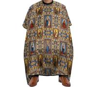 Cape De Coiffeur Images De Saints Catholiques Imperméable Robe De Barbier Antiadhésif Capes De Coupe Pour Protection Du Vêtement Unisexe 140X168Cm