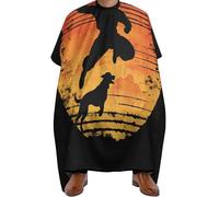 Cape De Coiffeur Jumping Man And Dog Silhouette Salon Capes De Barbier Professionnelle Tablier De Coiffeur Pour Protection Du Vêtement Barbiers 140X168Cm