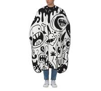 Cape De Coiffeur Monstres Drôles Imperméable Capes De Coupe Antiadhésif Cape De Cheveux Pour Coiffeurs Barbiers 140X168Cm